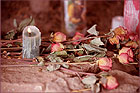 Candles and Roses, color photograph by Woody Galloway